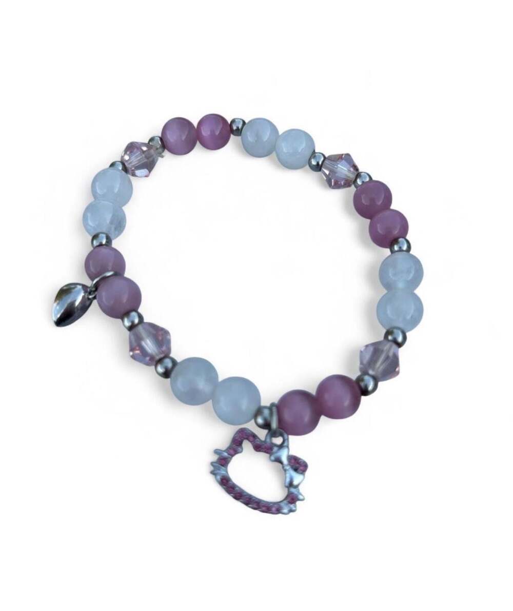 Sanrio Hello Kitty Pink and Blue Beaded Charm Bracelet